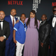 Director Ava DuVernay center with the central park 5 Raymond Santana left, Kevin Richardson, Korey Wise, Anthony McCray and Yuesf Salaam attend the world premiere of “When They See Us.”